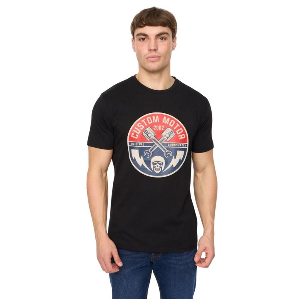 Crosshatch Mens Moules T-Shirt / Black